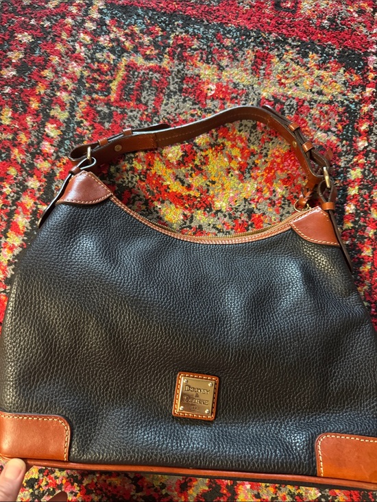 Dooney & Bourke Handbags - Dooney & Bourke Black and Brown Leather Messenger Bag